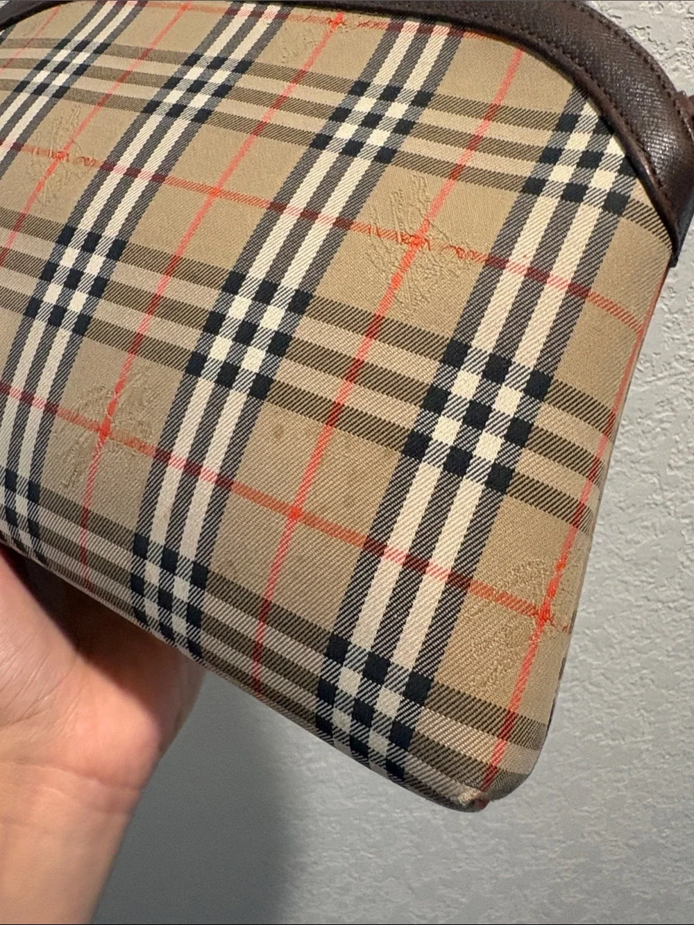 Burberrys Vintage Classic Plaid Clutch Bag Toiletry